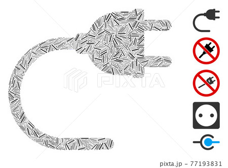 Hatch Mosaic Electrical Cord Vector Icon Hatch Mosaic Electrical Cord Vector Icon 77193831
