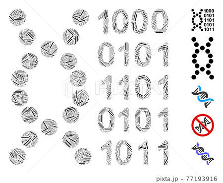 Dash Mosaic DNA Code Vector Icon 77193916