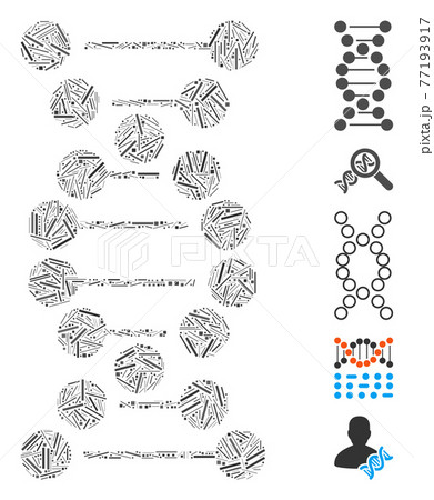 Dash Mosaic DNA Vector Icon Dash Mosaic DNA Vector Icon 77193917