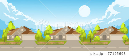 Urban houses along the street 77195693