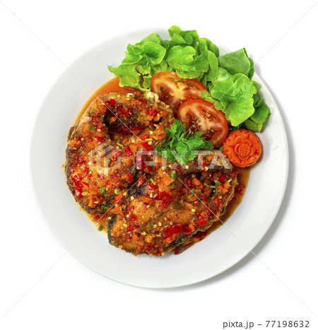 Fried Fish in Sweet Chili Sauce CombinationThai Food And Chinese Food Fried Fish in Sweet Chili Sauce CombinationThai Food And Chinese Food 77198632