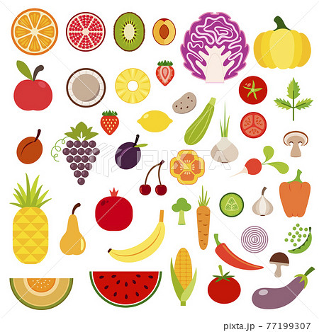Set of fruits and vegetables 77199307