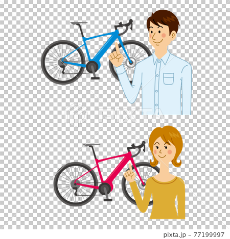 ebikeを紹介する男女 77199997