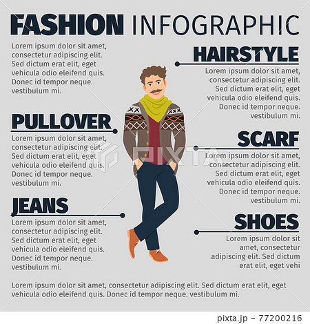 Fashion infographic with young artist man Fashion infographic with young artist man 77200216