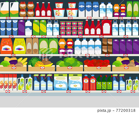Store shelves with products background 77200318