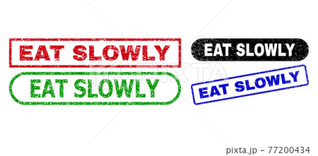 EAT SLOWLY Rectangle Watermarks with Corroded Surface 77200434