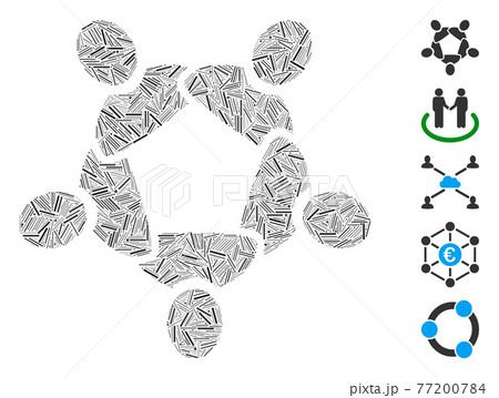 Line Mosaic Collaboration Vector Icon 77200784