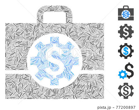 Hatch Collage Bank Career Options Vector Icon 77200897