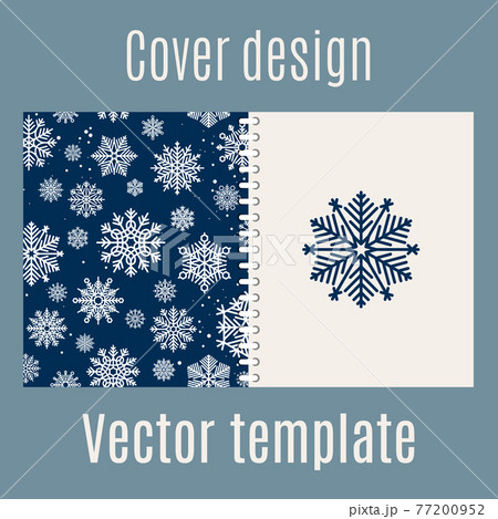 Cover design with blue snowflakes pattern Cover design with blue snowflakes pattern 77200952