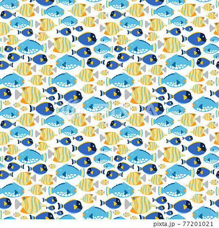 Fabric seamless pattern with sea fishes 77201021