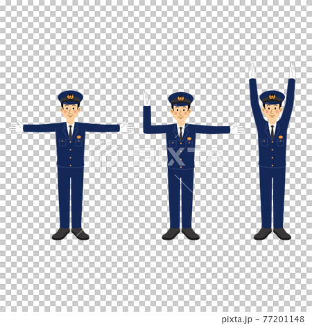 手信号をする警察官 77201148