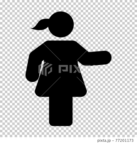 Female icon vector male symbol with open hands in flat color glyph pictogram sign illustration 77201173