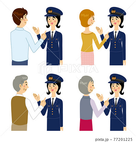 市民と話す婦人警官 市民と話す婦人警官 77201225