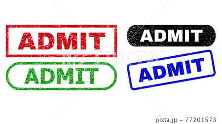 ADMIT Rectangle Stamps with Grunged Surface ADMIT Rectangle Stamps with Grunged Surface 77201573