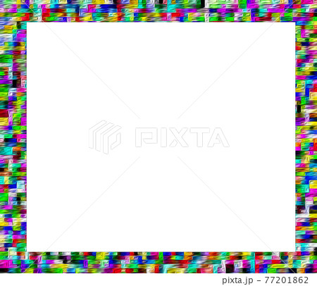 カラフルなパッチワーク風のフレーム カラフルなパッチワーク風のフレーム 77201862