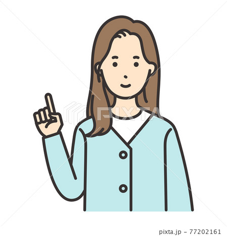大人　女性　ポーズ　指をさす 77202161