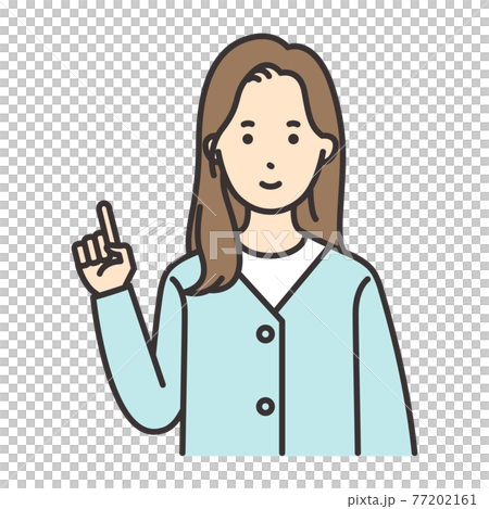 大人　女性　ポーズ　指をさす 77202161