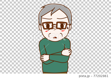 驚きと恐怖で固まって考え込んでしまう高齢の男性 驚きと恐怖で固まって考え込んでしまう高齢の男性 77202861
