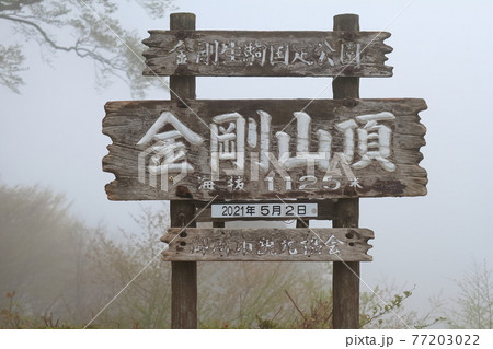 金剛山(山頂の看板) 金剛山(山頂の看板) 77203022