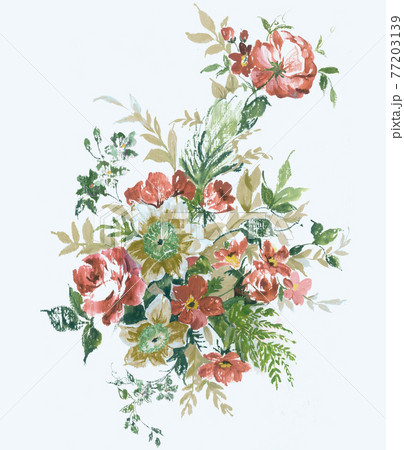 透明水彩 水彩画 花 77203139