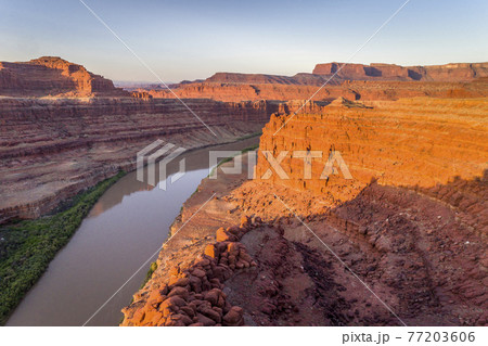 Canyon of Colorado River - sunrise aerial view Canyon of Colorado River - sunrise aerial view 77203606