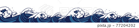 日本海の荒波をイメージするフッターイラスト2 日本海の荒波をイメージするフッターイラスト2 77204202