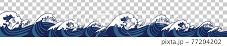 日本海の荒波をイメージするフッターイラスト2 日本海の荒波をイメージするフッターイラスト2 77204202