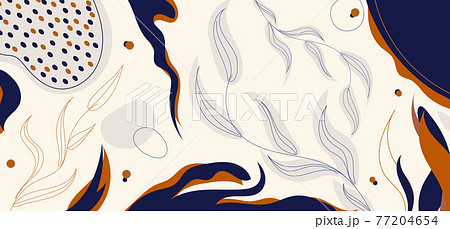 Abstract modern creative collage contemporary hand drawn exotic jungle plants pattern background Abstract modern creative collage contemporary hand drawn exotic jungle plants pattern background 77204654