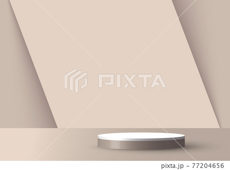 3D realistic empty light brown and white round pedestal mockup overlapped on diagonal backdrop 3D realistic empty light brown and white round pedestal mockup overlapped on diagonal backdrop 77204656