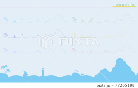 シンプルなSUMMER LINE ベクターイラスト 77205199