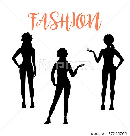 Fashion woman silhouette in sporty style 77206766