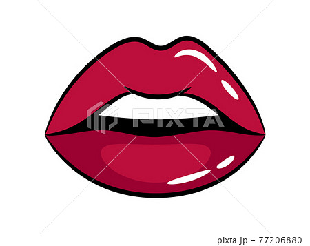 Female bright glossy lips 77206880