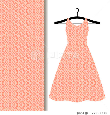 Women dress fabric with geometric pattern 77207340