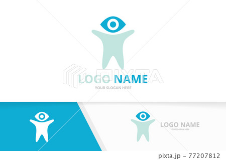 Eye and man logo combination. Unique human vision logotype design template. 77207812