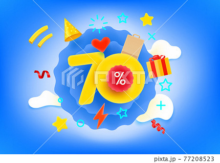 Seventy percent shopping discount illustration 77208523