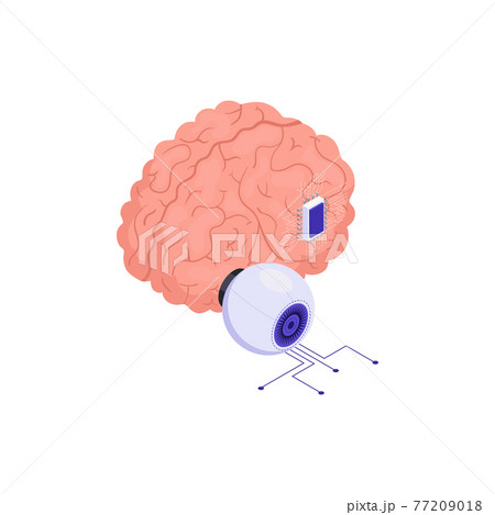 Brain Microchip Icon 77209018