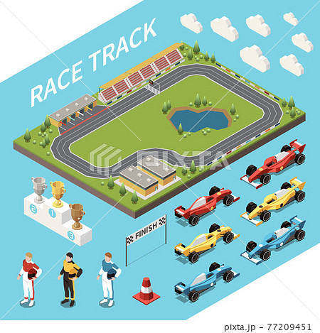 Race Track Isometric Set 77209451