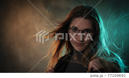 Beauty and fashion shot of a young pretty woman 77209692