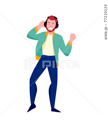 Hipster With Headphones Composition 77210124