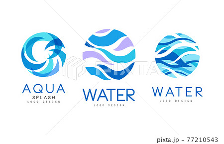 Aqua Logo Set, Clear Water Natural Blue Badges, Labels Vector Illustration Aqua Logo Set, Clear Water Natural Blue Badges, Labels Vector Illustration 77210543