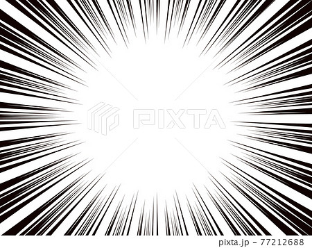 定番 シンプルな集中線のフレーム素材 横長 77212688