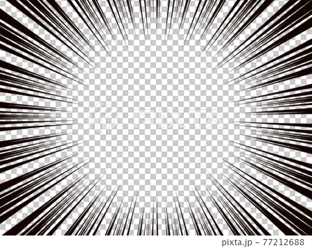 定番 シンプルな集中線のフレーム素材 横長 77212688