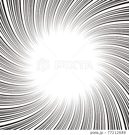 渦を巻くような集中線のフレーム素材　スクエア 77212689