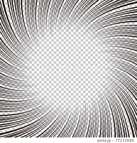 渦を巻くような集中線のフレーム素材　スクエア 77212689