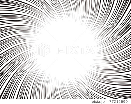 渦を巻くような集中線のフレーム素材　横長 77212690