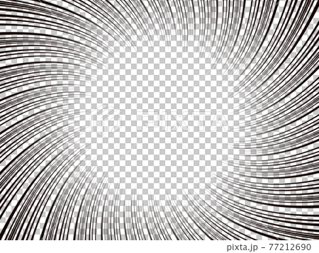 渦を巻くような集中線のフレーム素材　横長 77212690