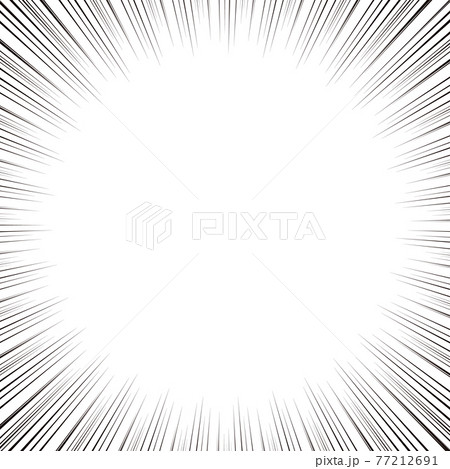 定番 シンプルな集中線のフレーム素材 スクエア 77212691