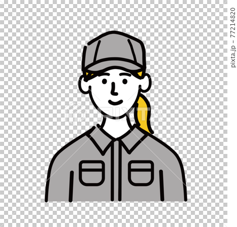 Work clothes, female, young smile, pop, hand-painted 77214820