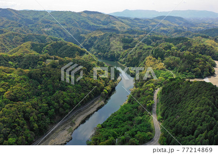 鶴田ダムの川内川下流の流域 77214869