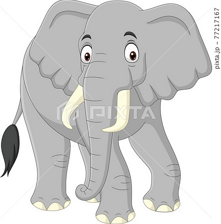 Cartoon elephant isolated on white background - Stock Illustration  [77217167] - PIXTA